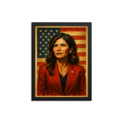 Kristi Noem framed print on a plain backdrop in size 12"x16".