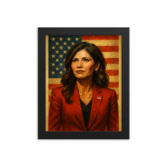 Kristi Noem framed print on a plain backdrop in size 8"x10".
