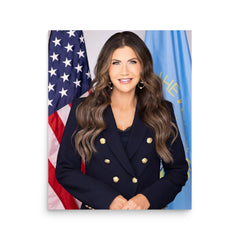 Kristi Noem poster on a plain backdrop in size 16"x20".