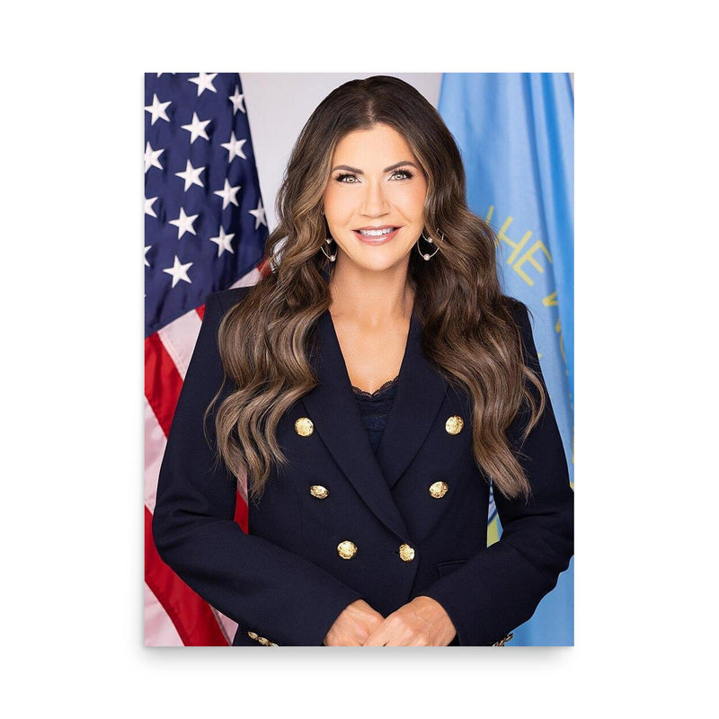 Kristi Noem poster on a plain backdrop in size 18