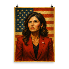 Kristi Noem poster on a plain backdrop in size 8"x10".