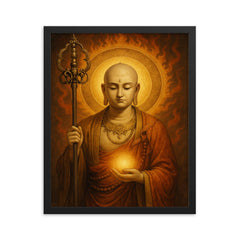 Ksitigarbha framed print on a plain backdrop in size 16"x20".