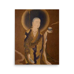 Ksitigarbha poster on a plain backdrop in size 16"x20".