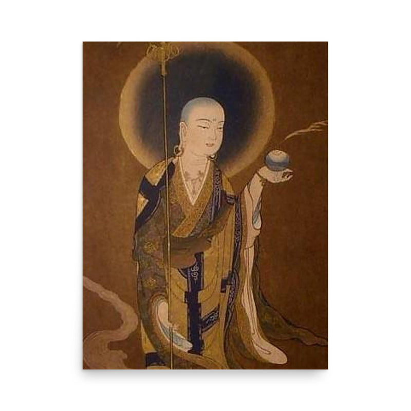 Ksitigarbha poster on a plain backdrop in size 18