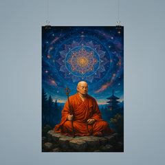 Kūkai on Mount Koya with cosmic mandala poster 9