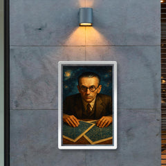 Kurt Gödel staring through star charts poster 2