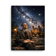 Kurt Godel under Princeton stars canvas print on a plain backdrop in size 18"x24".
