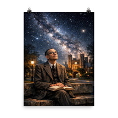 Kurt Godel under Princeton stars poster on a plain backdrop in size 8"x10".