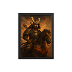 Kusunoki Masashige framed print on a plain backdrop in size 12"x16".