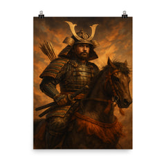 Kusunoki Masashige poster on a plain backdrop in size 8"x10".