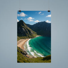 Kvalvika Beach Lofoten Norway poster 9