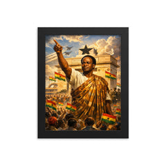 Kwame Nkrumah at Black Star Square framed print on a plain backdrop in size 8"x10".