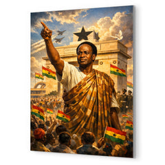 Kwame Nkrumah at Black Star Square metal print mockup