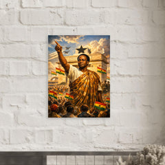Kwame Nkrumah at Black Star Square metal print mockup