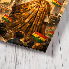 Kwame Nkrumah at Black Star Square metal print mockup