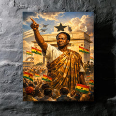 Kwame Nkrumah at Black Star Square metal print mockup