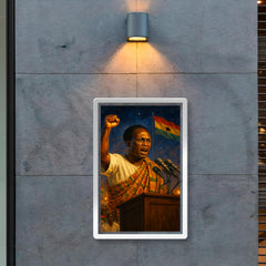 Kwame Nkrumah at midnight independence ceremony poster 2