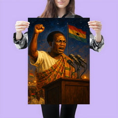 Kwame Nkrumah at midnight independence ceremony poster 3