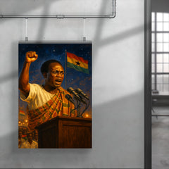 Kwame Nkrumah at midnight independence ceremony poster 4