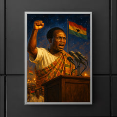 Kwame Nkrumah at midnight independence ceremony poster 5