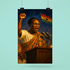 Kwame Nkrumah at midnight independence ceremony poster 6