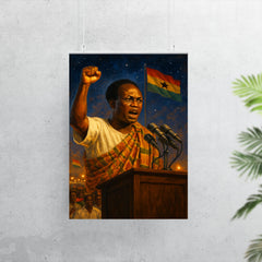 Kwame Nkrumah at midnight independence ceremony poster 7