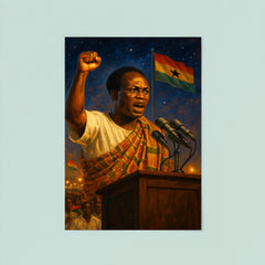 Kwame Nkrumah at midnight independence ceremony poster 8