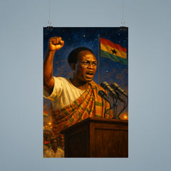 Kwame Nkrumah at midnight independence ceremony poster 9