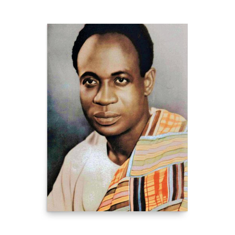 Kwame Nkrumah poster on a plain backdrop in size 18