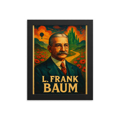 L Frank Baum framed print on a plain backdrop in size 8"x10".