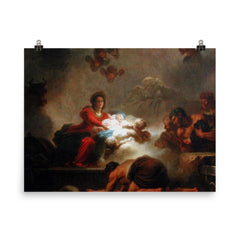 L'Adoration des Bergers by Jean-Honoré Fragonard, 1775 poster on a plain backdrop in size 8"x10".
