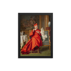 L'impatier (Impatient) by Andrea Landini, 1847-1912 framed print on a plain backdrop in size 12"x16".