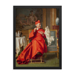 L'impatier (Impatient) by Andrea Landini, 1847-1912 framed print on a plain backdrop in size 18"x24".