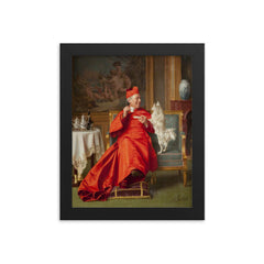 L'impatier (Impatient) by Andrea Landini, 1847-1912 framed print on a plain backdrop in size 8"x10".