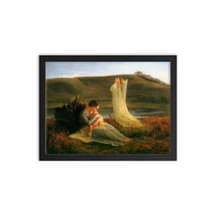 L’Ange et la Mère by Louis Janmot framed print on a plain backdrop in size 12"x16".