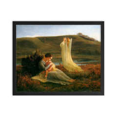 L’Ange et la Mère by Louis Janmot framed print on a plain backdrop in size 16"x20".