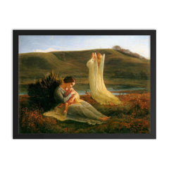 L’Ange et la Mère by Louis Janmot framed print on a plain backdrop in size 18"x24".