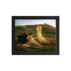 L’Ange et la Mère by Louis Janmot framed print on a plain backdrop in size 8"x10".