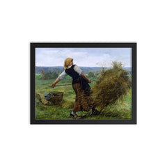 La Faneuse by Julien Dupre framed print on a plain backdrop in size 12"x16".
