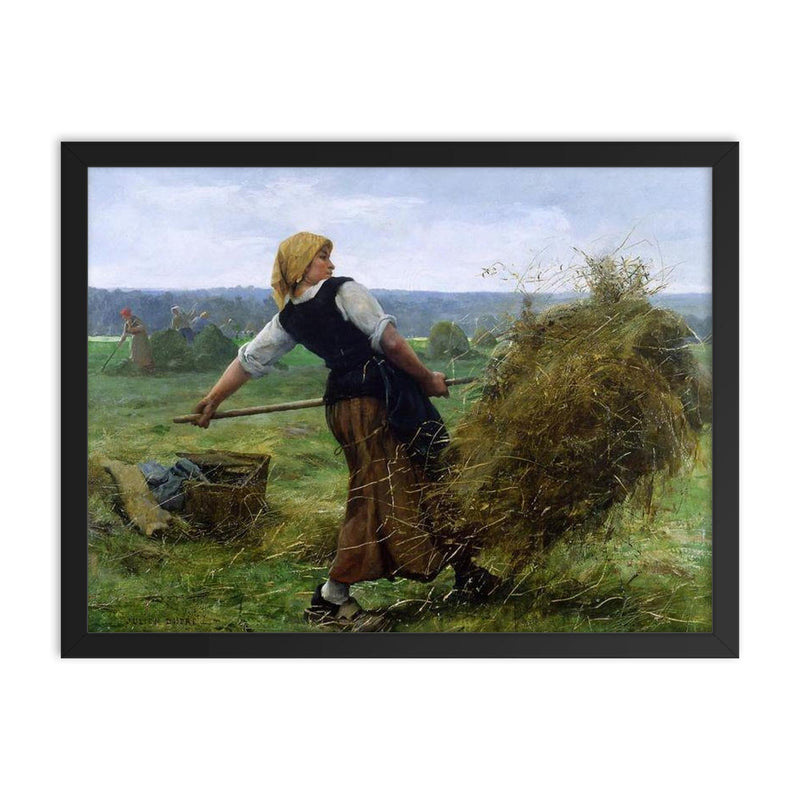 La Faneuse by Julien Dupre framed print on a plain backdrop in size 18