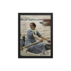 La Laitière by Albert Edelfelt, 1889 framed print on a plain backdrop in size 12"x16".