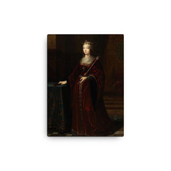 La Reina Isabel I de Castilla by Luis de Madrazo, 1848 canvas print on a plain backdrop in size 12"x16".