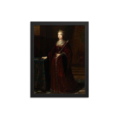 La Reina Isabel I de Castilla by Luis de Madrazo, 1848 framed print on a plain backdrop in size 12"x16".