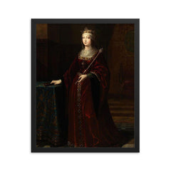 La Reina Isabel I de Castilla by Luis de Madrazo, 1848 framed print on a plain backdrop in size 16"x20".