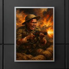 Lachhiman Gurung firing from trench despite wounds poster 5