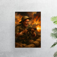 Lachhiman Gurung firing from trench despite wounds poster 7