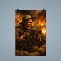Lachhiman Gurung firing from trench despite wounds poster 9