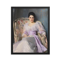Lady Agnew of Lochnaw by John Singer Sargent, 1892 framed print on a plain backdrop in size 16"x20".
