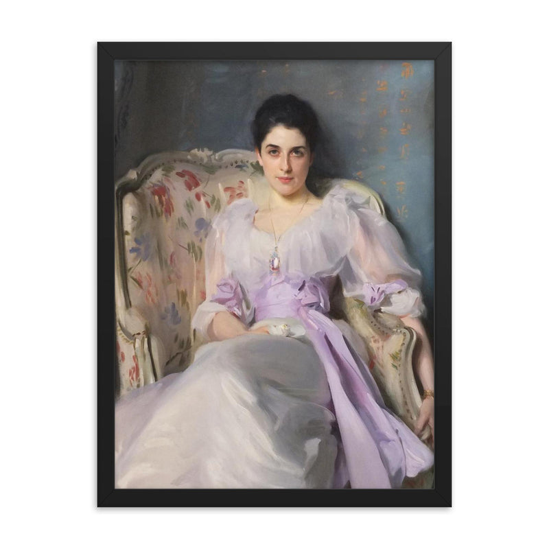 Lady Agnew of Lochnaw by John Singer Sargent, 1892 framed print on a plain backdrop in size 18