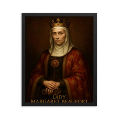 Lady Margaret Beaufort framed print on a plain backdrop in size 16"x20".